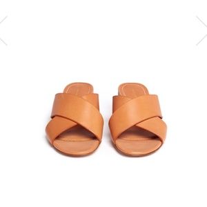 NEW! Mansur Gavriel Leather Crisscross 40mm Slides